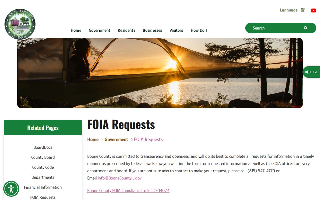 Boone County Illinois FOIA request instructions